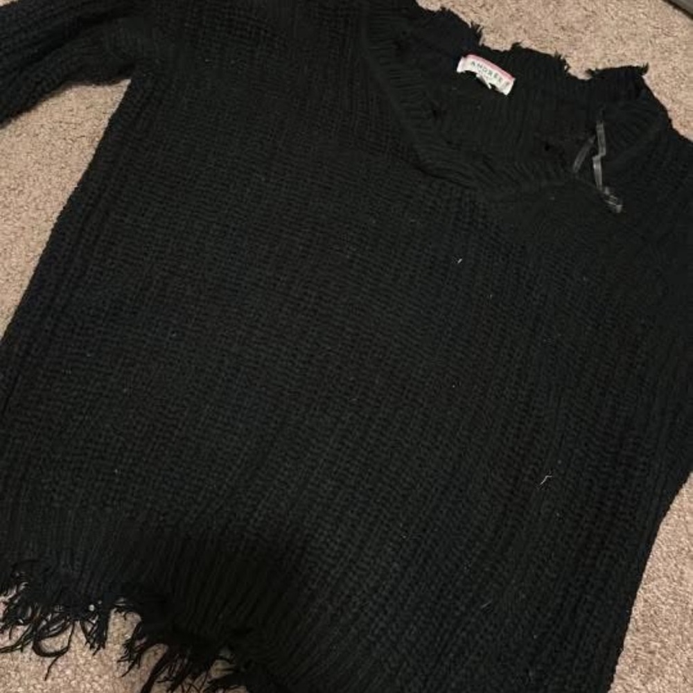 Black V-Neck Sweater